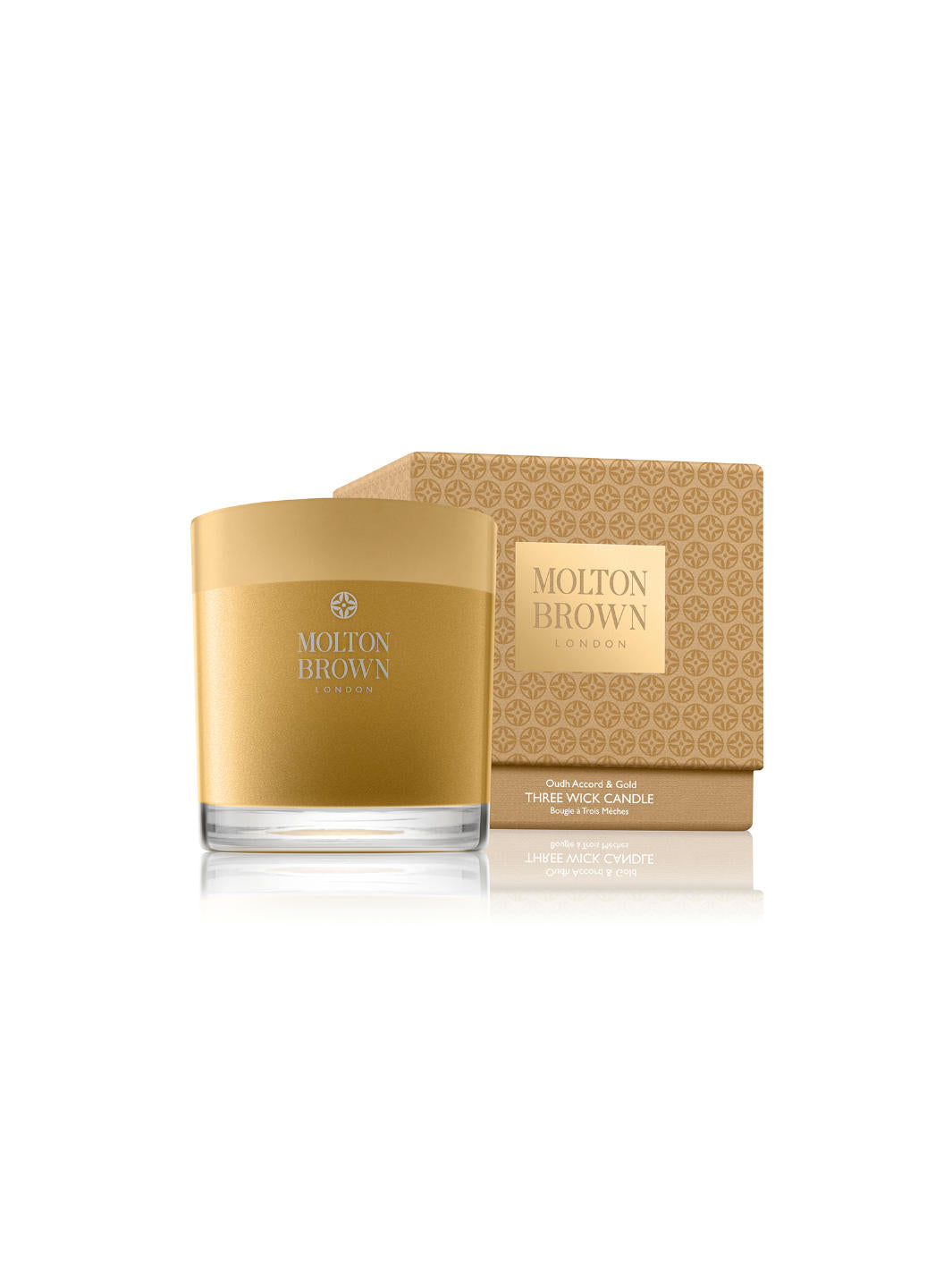 Molton Brown Oudh AccordeGold Candela profumata a 3 stoppini
