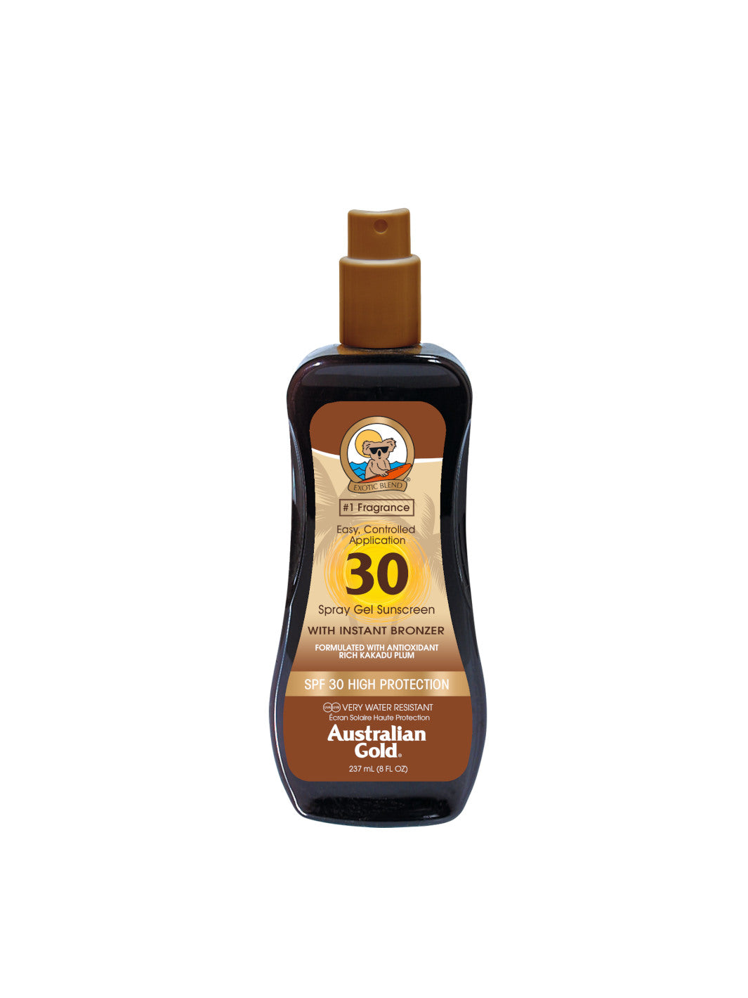 Australian Gold Spray Gel Sunscreen con Bronzer Spf 30